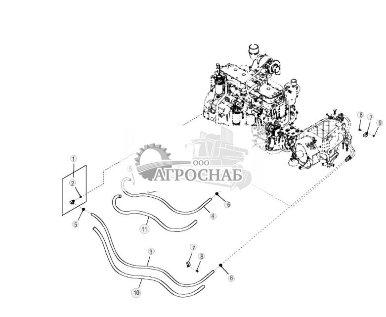 Шланги обогревателя кабины (двигатель 6068HDW75) - ST8637 497.jpg